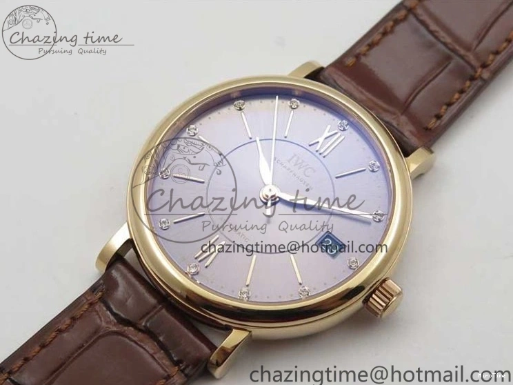 MIROTIME 1226 Portofino 37mm RG V7F 1:1 Best Edition Gray Dial on Deep Brown Leather Strap A SunProtective 7090